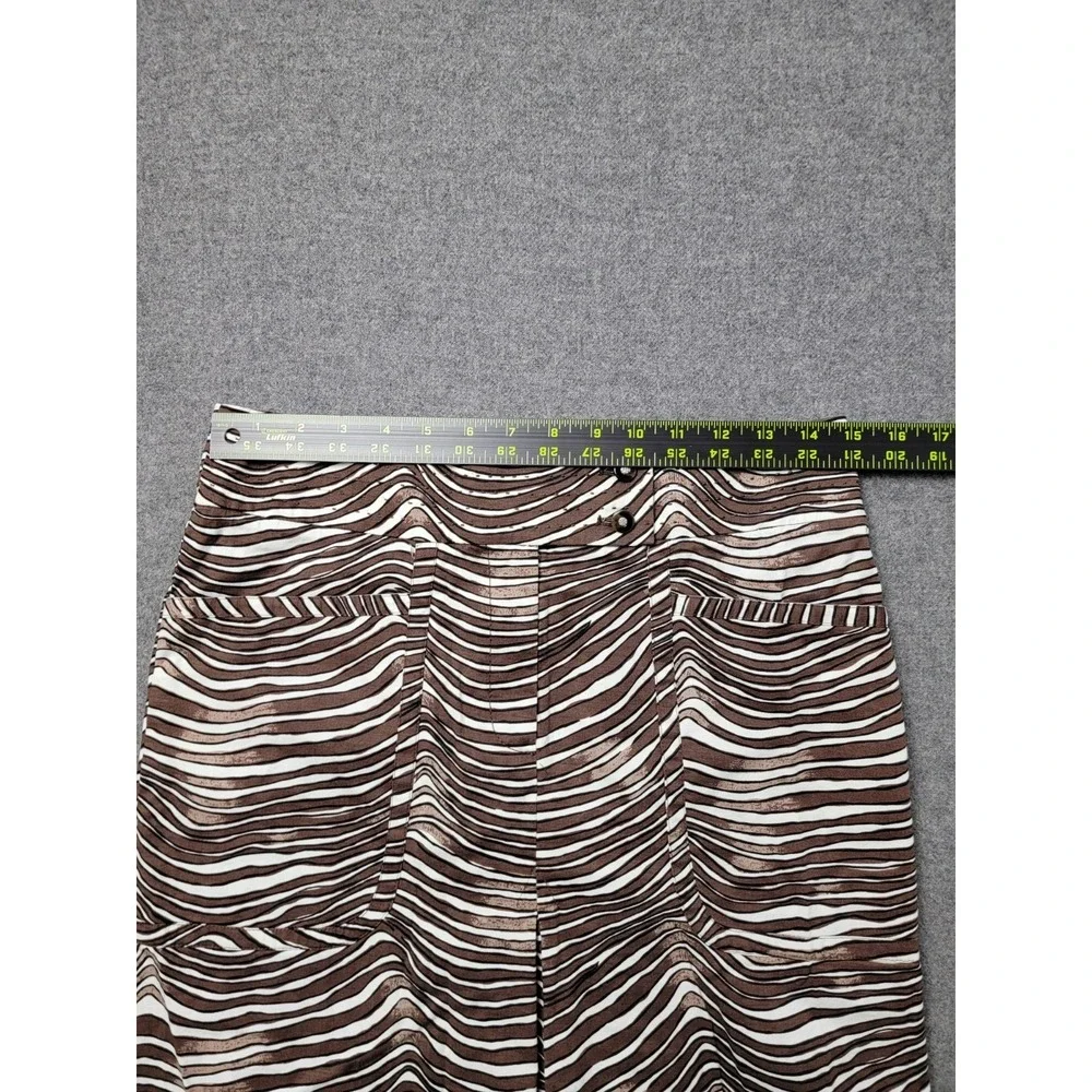 Tory Burch Women's Skirt Size‎ 4 Brown White Zebra Print Cotton Stretch Mini